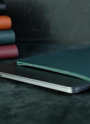 Кожаный чехол для macbook, дизайн №1 кожа grand, цвет зеленый4 фото