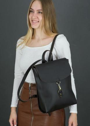 Женский кожаный рюкзак "венеция", размер средний, кожа grand, цвет шоколад1 фото