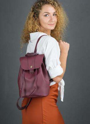 Женский кожаный рюкзак "прага", кожа grand, цвет бордо1 фото