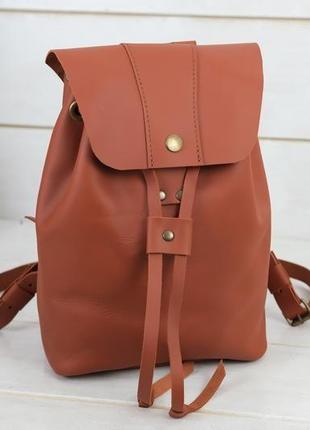 Женский кожаный рюкзак "прага", кожа grand, цвет коньяк2 фото