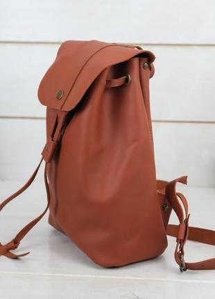 Женский кожаный рюкзак "прага", кожа grand, цвет коньяк4 фото