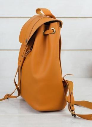 Женский кожаный рюкзак "прага", кожа grand, цвет янтарь3 фото