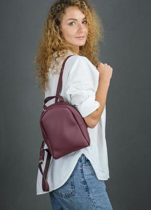 Жіночий шкіряний рюкзак "колібрі", шкіра grand, колір бордо