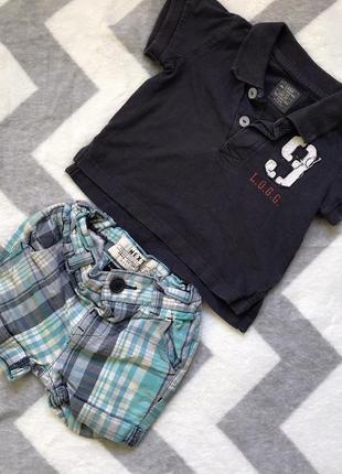 Костюм футболка с шортами в клетку