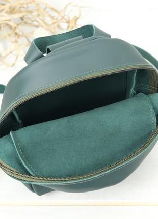 Жіночий шкіряний рюкзак "колібрі", шкіра grand, колір зелений6 фото