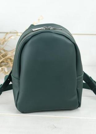 Жіночий шкіряний рюкзак "колібрі", шкіра grand, колір зелений2 фото