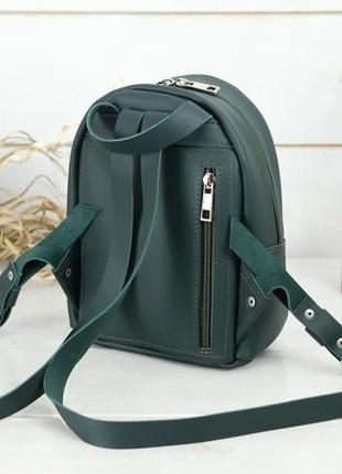 Жіночий шкіряний рюкзак "колібрі", шкіра grand, колір зелений5 фото