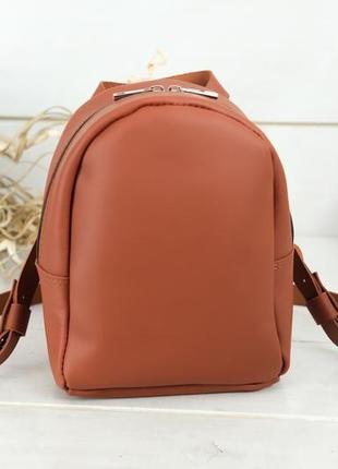 Женский кожаный рюкзак "колибри", кожа grand, цвет коньяк2 фото