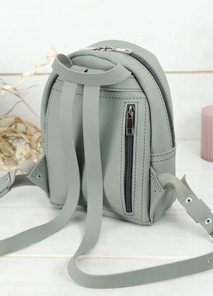 Женский кожаный рюкзак "колибри", кожа grand, цвет серый5 фото