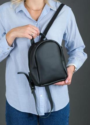 Женский кожаный рюкзак "колибри", кожа grand, цвет черный1 фото