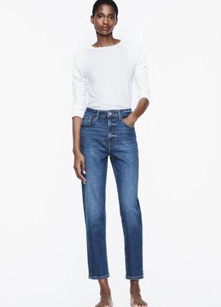 Zara mom jeans плотные джинсы р. 38