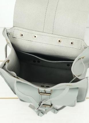 Жіночий шкіряний рюкзак "флоренція", шкіра grand, колір сірий6 фото