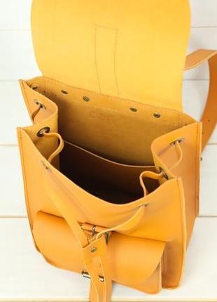Жіночий шкіряний рюкзак "флоренція", шкіра grand, колір бурштин6 фото