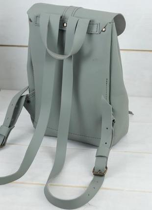 Жіночий шкіряний рюкзак "київ", розмір міні, шкіра grand, колір сірий4 фото