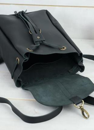 Женский кожаный рюкзак "киев", размер мини, кожа grand, цвет черный6 фото