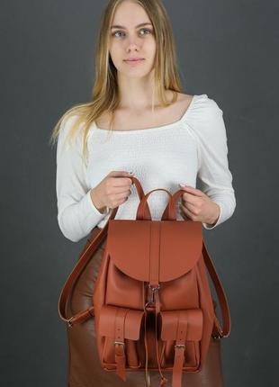 Женский кожаный рюкзак "джейн", кожа grand, цвет коньяк1 фото