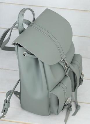 Женский кожаный рюкзак "джейн", кожа grand, цвет серый3 фото