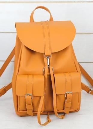 Женский кожаный рюкзак "джейн", кожа grand, цвет янтарь2 фото