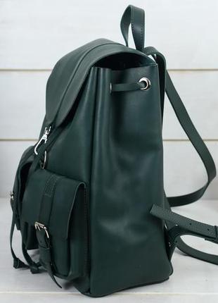 Женский кожаный рюкзак "джейн", кожа итальянский краст, цвет зеленый4 фото