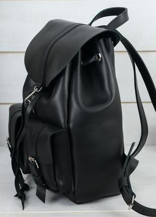 Жіночий шкіряний рюкзак "джейн", шкіра італійський краст, колір чорний4 фото