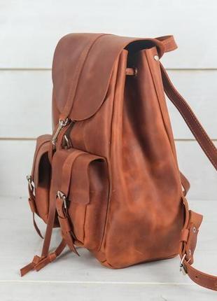 Жіночий шкіряний рюкзак "джейн",  вінтажна шкіра, колір коньяк4 фото