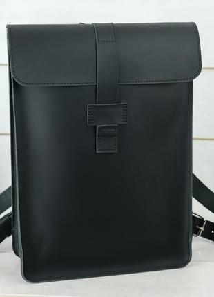 Жіночий шкіряний рюкзак "сідней", шкіра grand, колір чорний2 фото