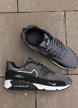 Мужские кроссовки nike air max 90 grey blue4 фото