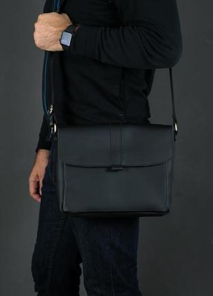 Чоловіча шкіряна сумка "патрік", шкіра grand, колір чорний