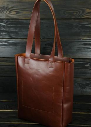 Жіноча шкіряна сумка "марго", шкіра італійський краст, колір вишня2 фото