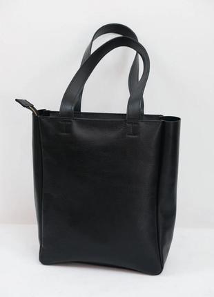 Женская кожаная сумка "марго", гладкая кожа, цвет черный1 фото