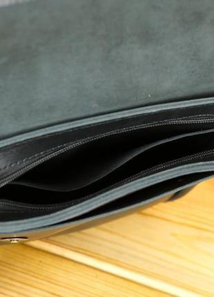 Мужская кожаная сумка "томас", кожа итальянский краст, цвет черный6 фото