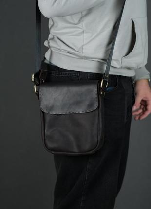 Мужская кожаная сумка "томас",  винтажная кожа, цвет шоколад1 фото