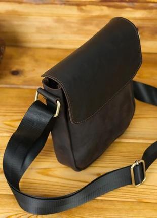 Мужская кожаная сумка "томас",  винтажная кожа, цвет шоколад3 фото