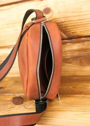 Мужская кожаная сумка "ричард",  винтажная кожа, цвет коньяк6 фото