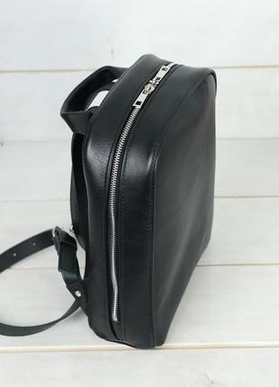 Жіночій шкіряний рюкзак "анталія", гладка шкіра, колір чорний3 фото