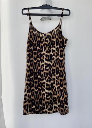 Платье комбинация леопардовое
