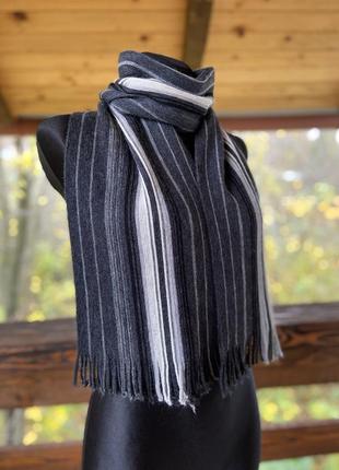 Фирменный стильный качественный натуральный базовый шерстяной шарф