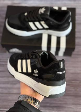 Чоловічі кросівки adidas forum low black white8 фото