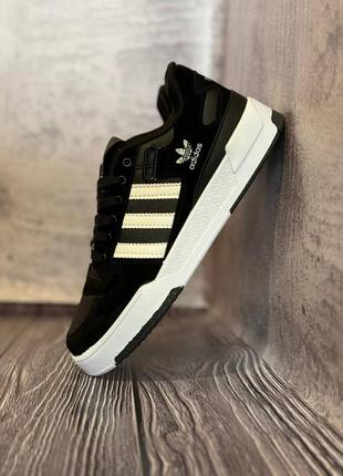 Мужские кроссовки adidas forum low black white3 фото