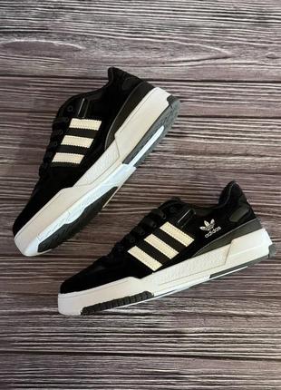 Чоловічі кросівки adidas forum low black white2 фото