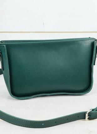 Жіноча шкіряна сумка "емма", натуральна шкіра італійський краст, колір зелений1 фото