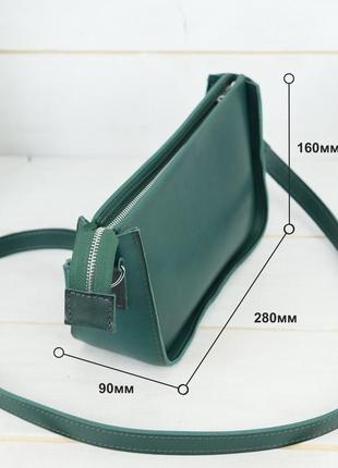 Жіноча шкіряна сумка "емма", натуральна шкіра італійський краст, колір зелений6 фото