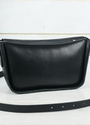 Женская кожаная сумка "эмма", натуральная кожа итальянский краст, цвет черный1 фото