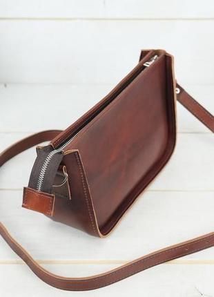 Женская кожаная сумка "эмма", натуральная кожа итальянский краст, цвет вишня2 фото