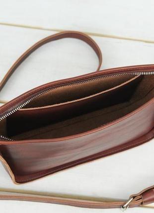 Женская кожаная сумка "эмма", натуральная кожа итальянский краст, цвет вишня5 фото