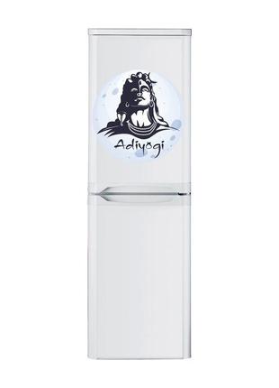 Виниловая, декоративная наклейка самоклеящаяся на дверь холодильника "adiyogi. адиоги"1 фото