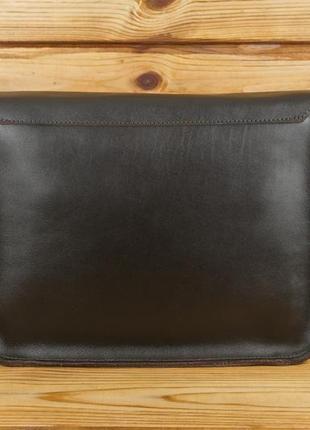 Кожаная мужская сумка "брендон", натуральная гладкая кожа, цвет шоколад4 фото