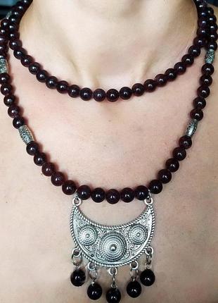 Намиста - двійка з натурального граната1 фото