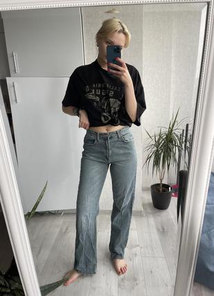 Джинсы zara, wide leg, тренд цвет