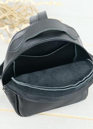 Жіночий шкіряний рюкзак сінгапур, натуральна шкіра італійський краст, колір чорний5 фото